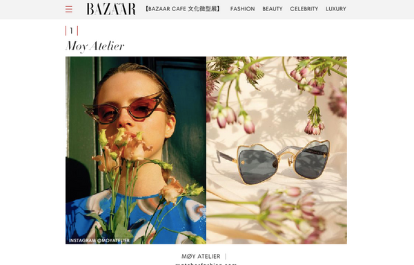 HARPER'S BAZAAR picked MØY ATELIER as number 1 niche eyewear brand to watch